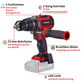 Einhell Power X-Change Akku-Schlagbohrschrauber TP-CD 18/70 Li-i BL - Solo