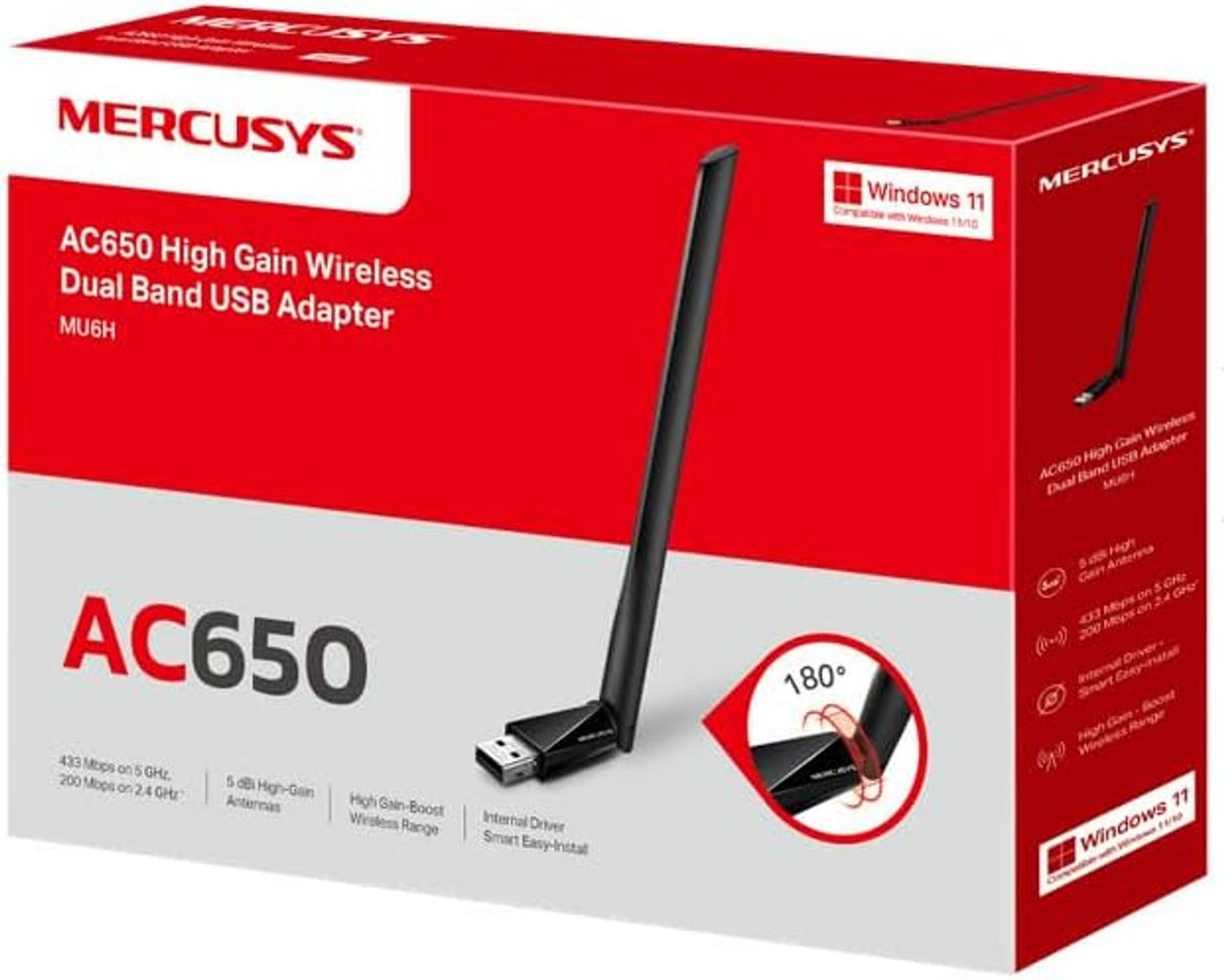 TP-Link Mercusys MU6H AC650 WiFi-USB-Adapter WLAN-Stick Dual-Band Win 11