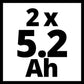 Einhell Power X-Change Akku 2x 18V 5,2Ah PXC-Twinpack (B-Ware)