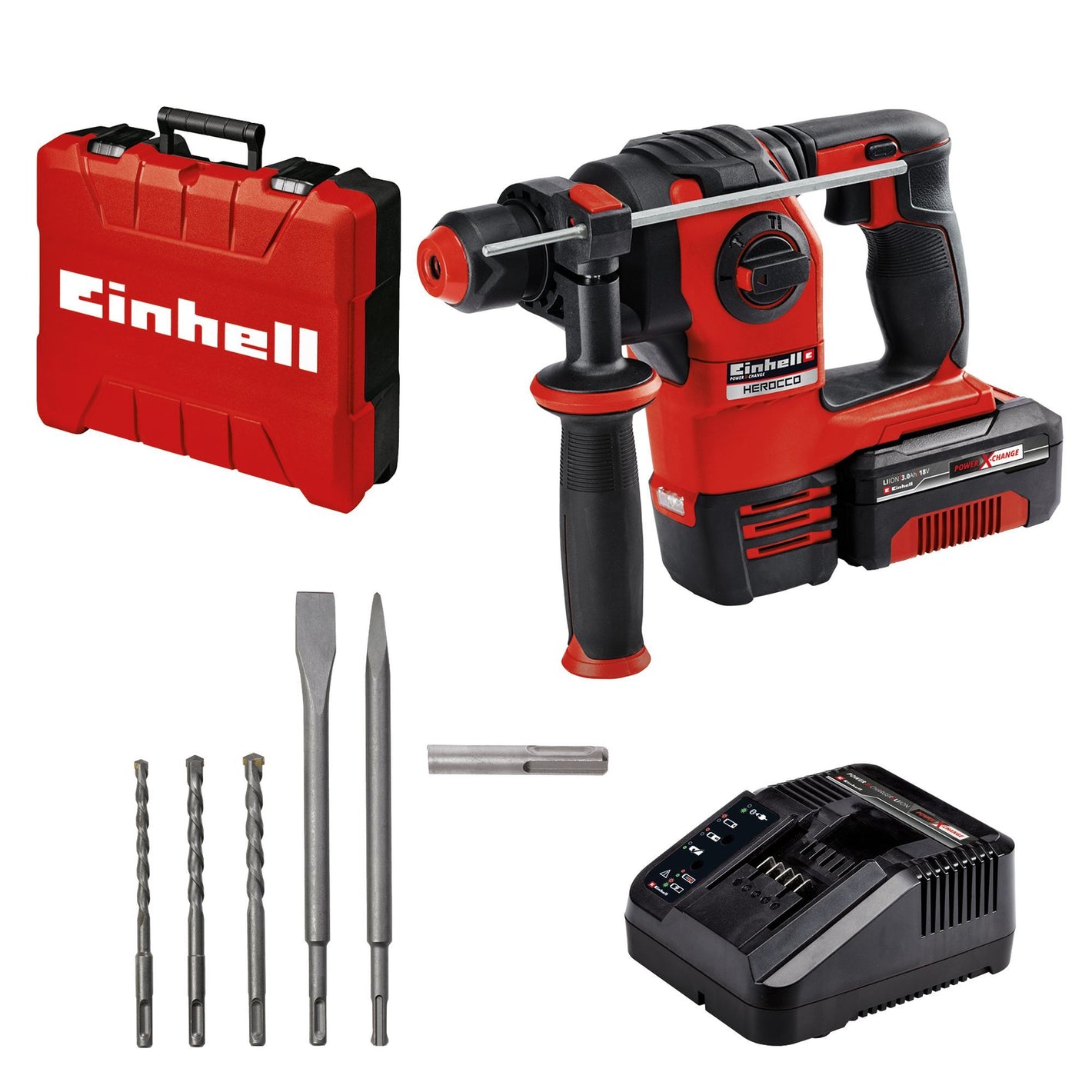 Einhell Power X-Change Akku-Bohrhammer HEROCCO Kit +5 (1x3,0Ah) (B-Ware)