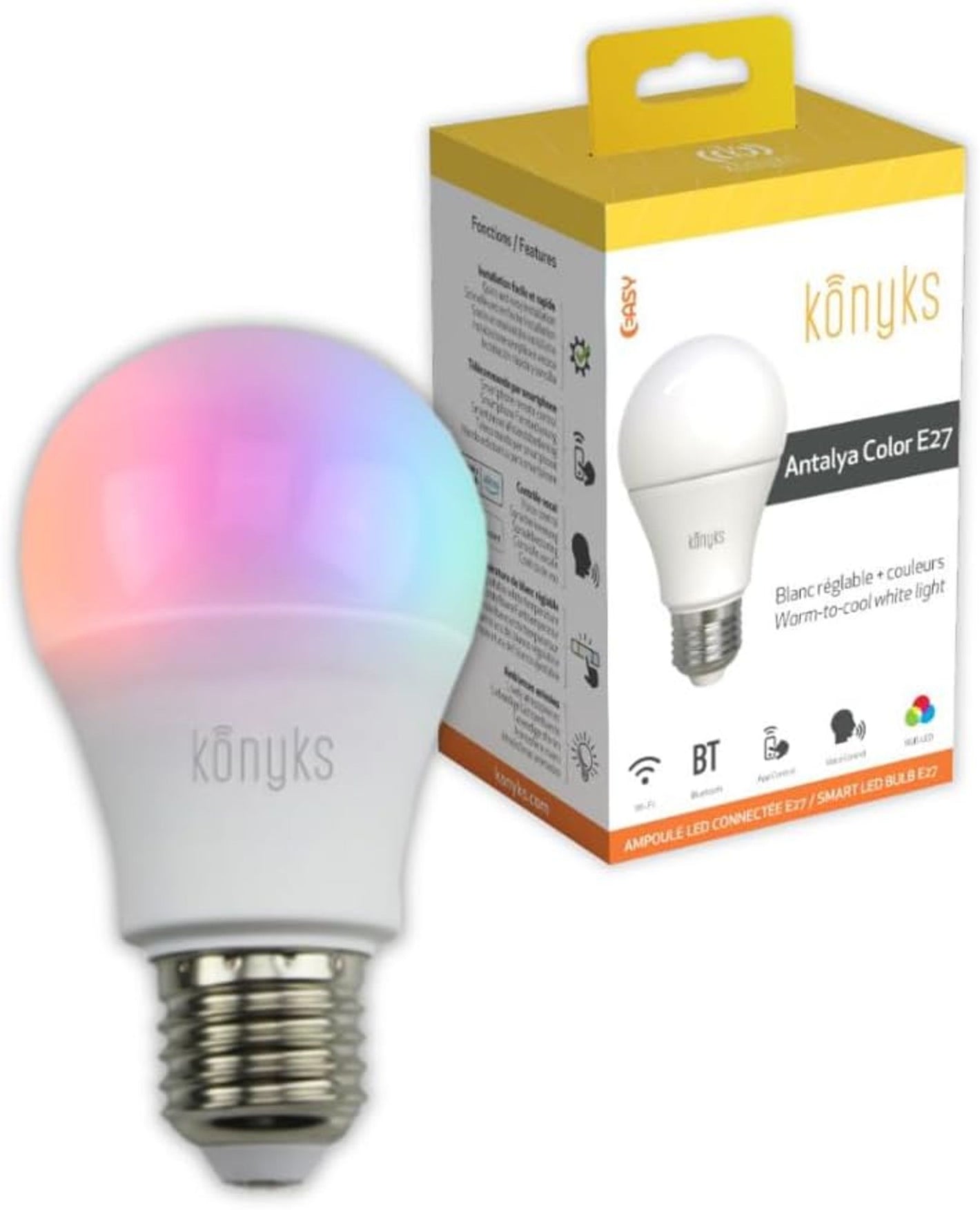 KONYKS Antalya Color E27 smarte RGB LED Lampe Glühbirne 1055 Lumen 11 Watt
