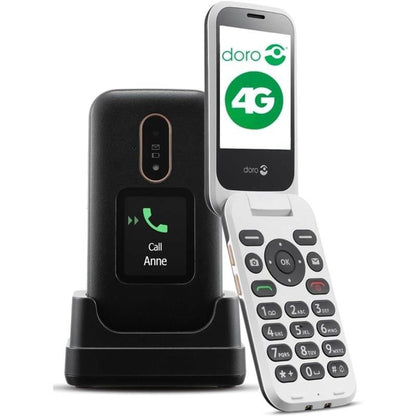 Doro PhoneEasy 6880 Schwarz / Weiß Handy Klapphandy Telefon 4G LTE Senioren 2,8"