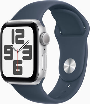Apple Watch SE 2.Gen GPS 2022 40mm Smartwatch Silber Alu Sportband Blau