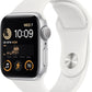 Apple Watch SE 2.Gen 2022 GPS 44mm Smartwatch Alu Silber Sportarmband Weiss