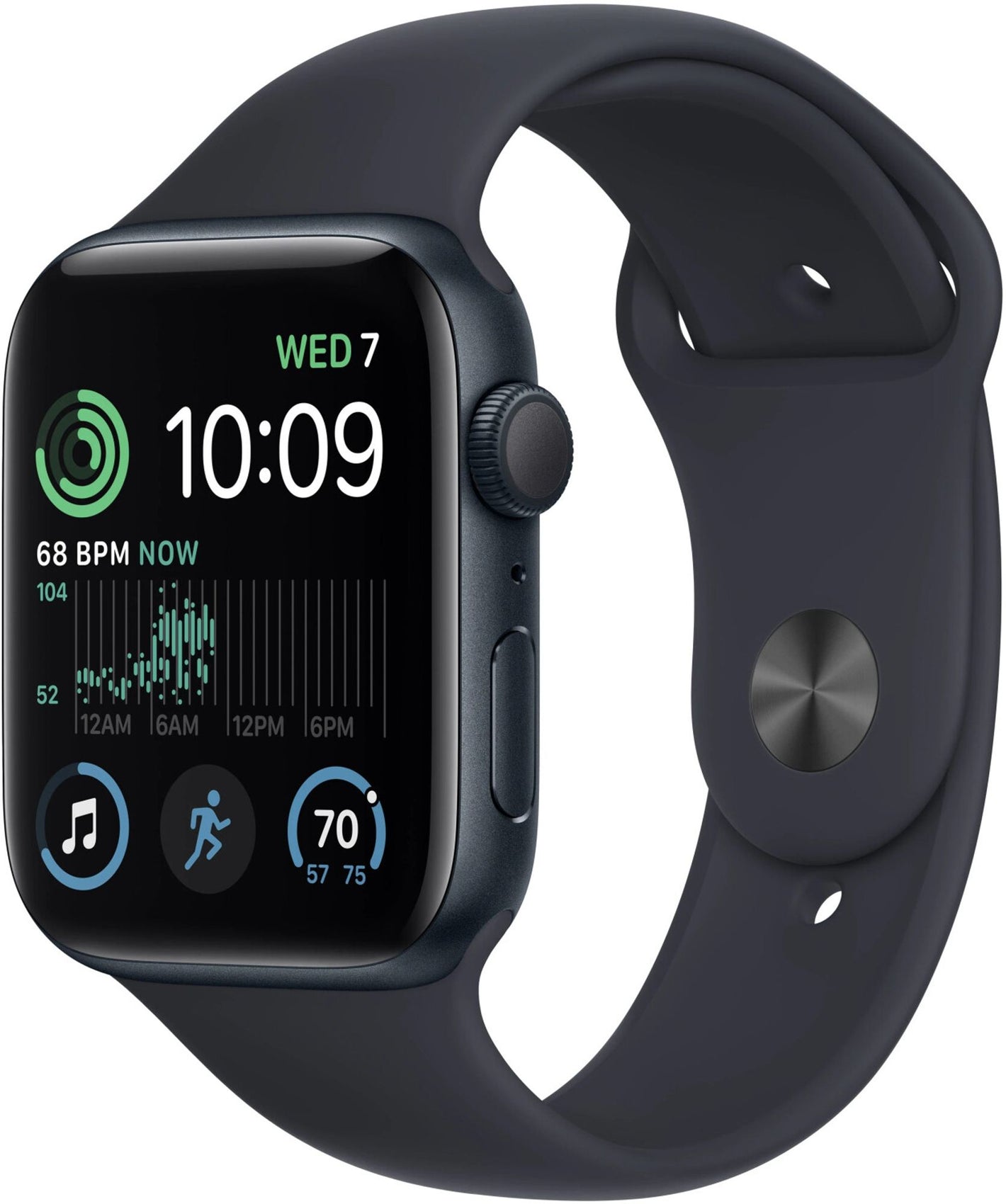 Apple Watch SE 2.Gen GPS 2022 44mm Smartwatch Alu Sportband Mitternacht Schwarz