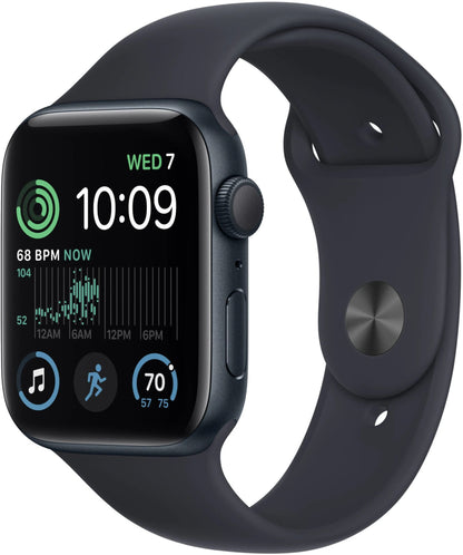 Apple Watch SE 2.Gen GPS 2022 44mm Smartwatch Alu Sportband Mitternacht Schwarz