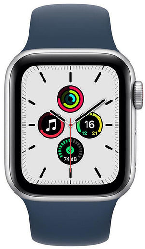 Apple Watch SE 2.Gen GPS 2022 40mm Smartwatch Silber Alu Sportband Blau