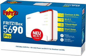 AVM FRITZ!Box 5690 Pro GPON Wi-Fi 7 DSL- Glasfaser-Router Triband WLAN Mesh