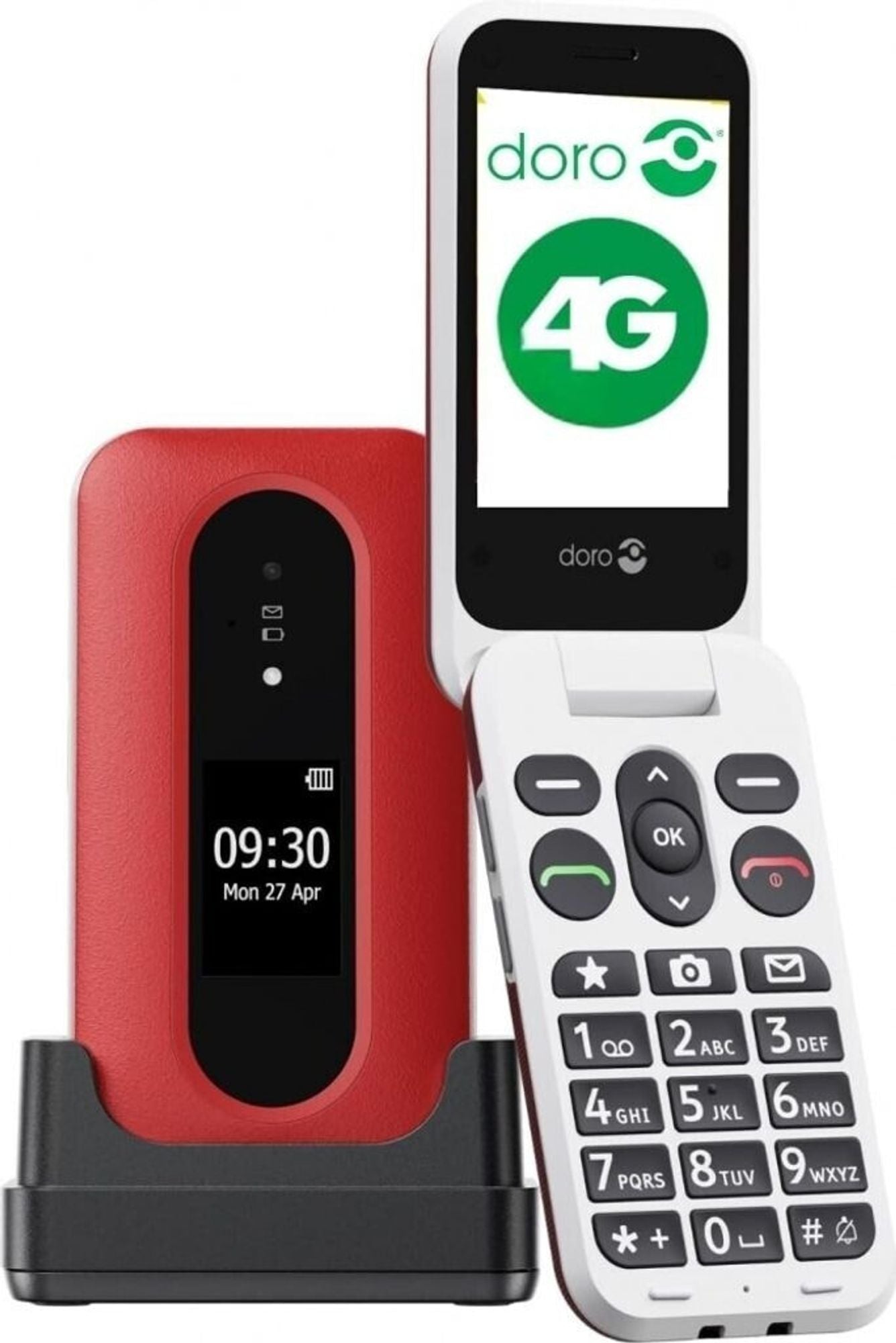 Doro PhoneEasy Leva L30 Red / White Seniorentelefon Handy Smartphone LTE USB C