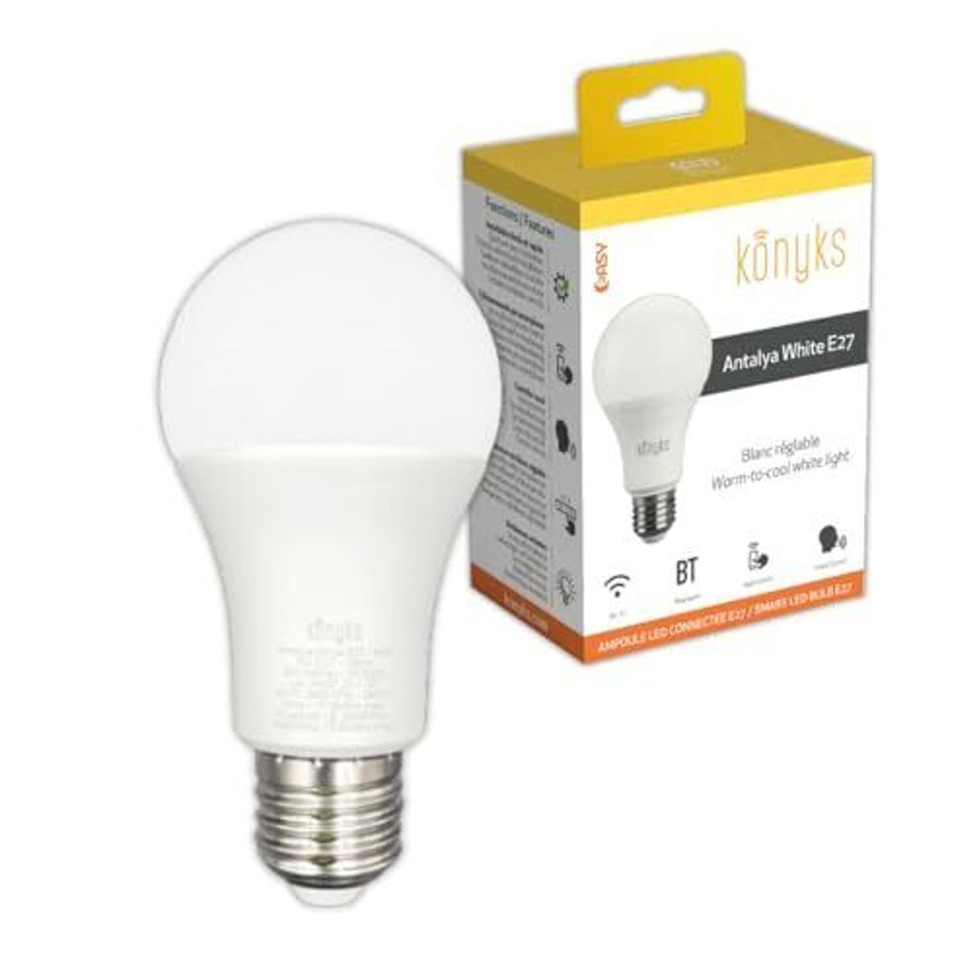 KONYKS Antalya White E27 smarte LED Lampe Glühbirne 780 Lumen 9 Watt